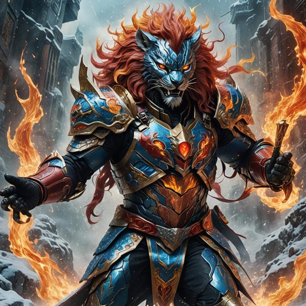 Kamen Rider in Fire and Ice Armor