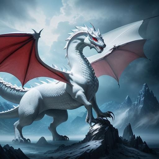 White Dragon with Sparkling Gems: Professional Photography