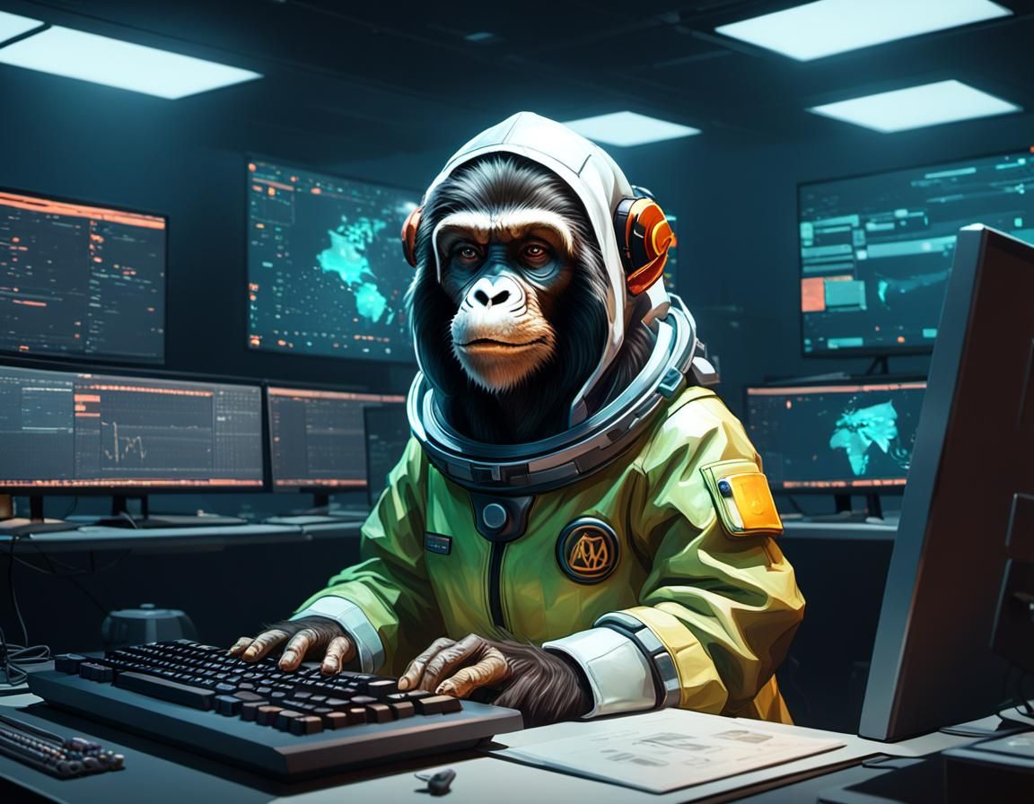 Ape in Hazmat Suit: Hyperdetailed Concept Art