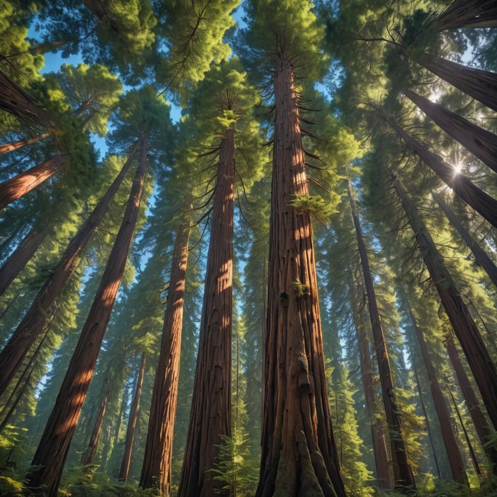 Ancient Redwood Forest in Dreamlike Matte Painting