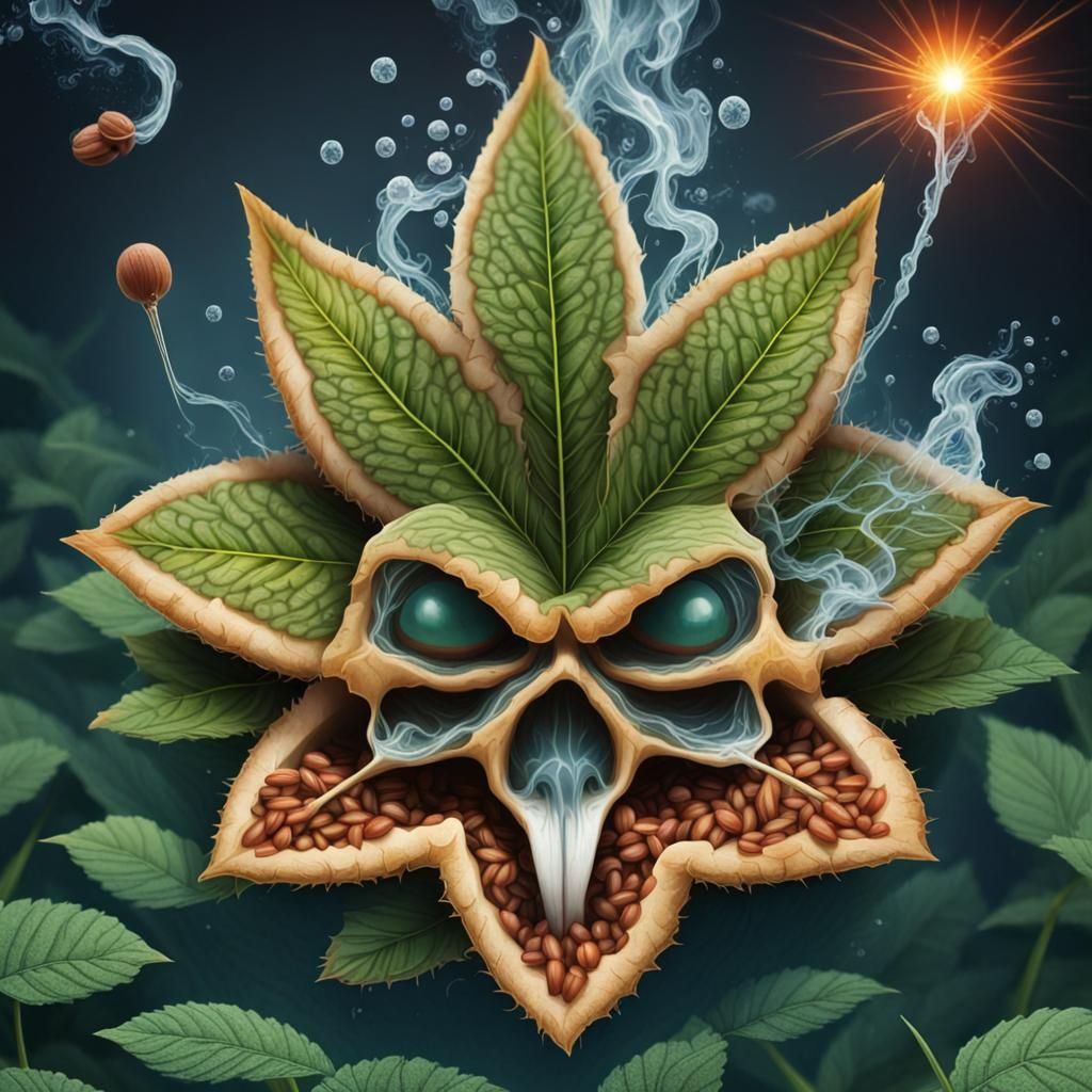 Psychedelic Cannabis Leaf Art