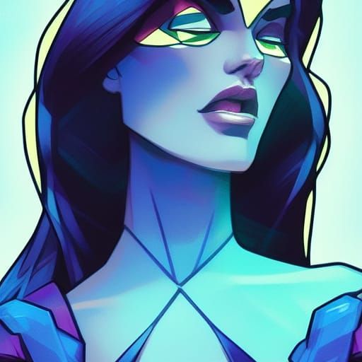 Stephen Universe Sapphire Gem Selfie, Detailed Digital Art