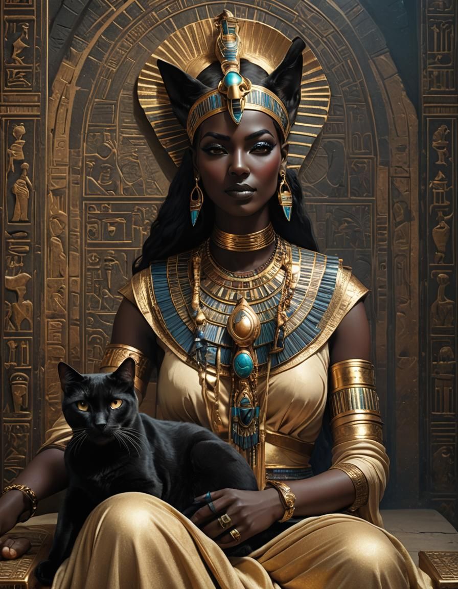 Bastet and her favourite cat Bahiti