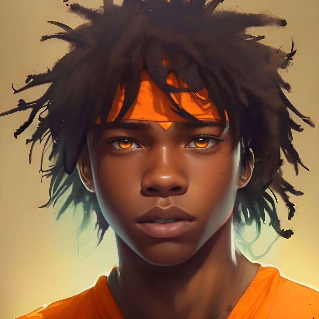 Fiery-Eyed Youth: Dynamic Portrait in Hyperdetailed Style