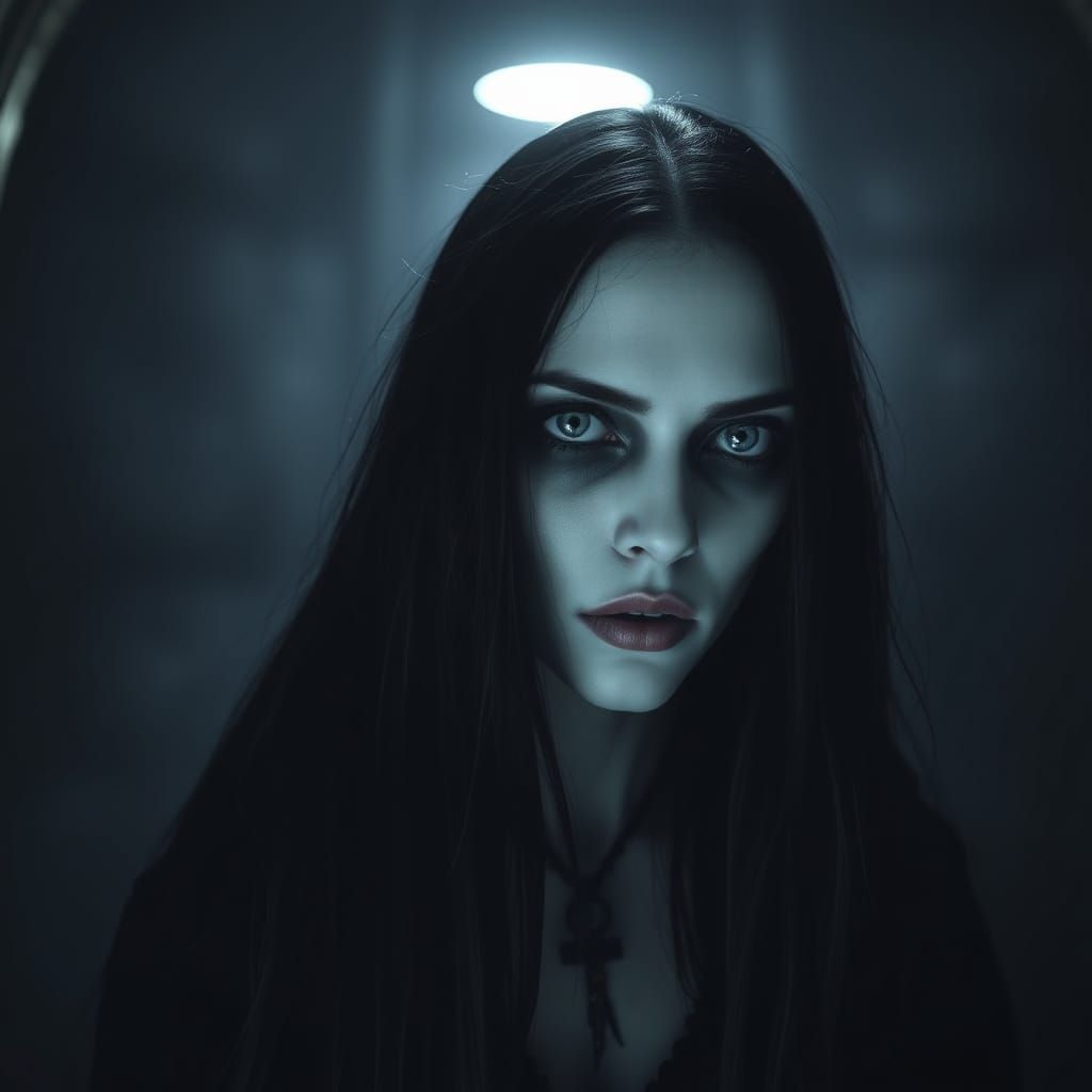 Eerie Witch Queen Portrait in Digital Art Style