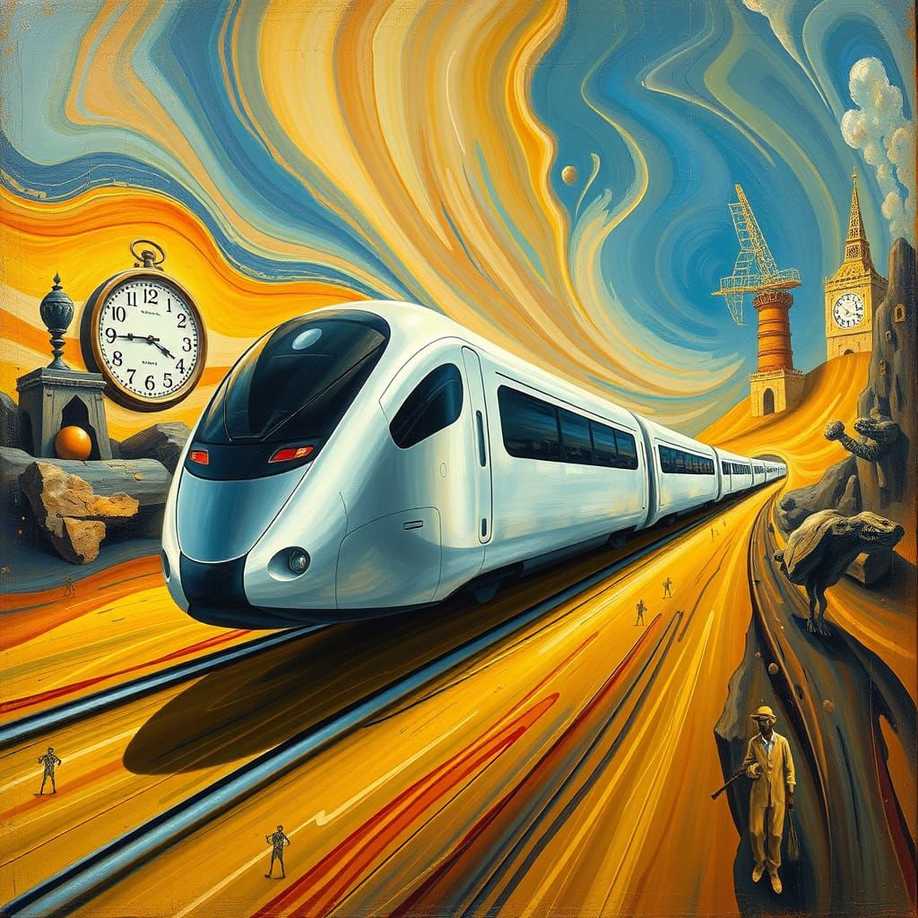 A hyperloop train on the run