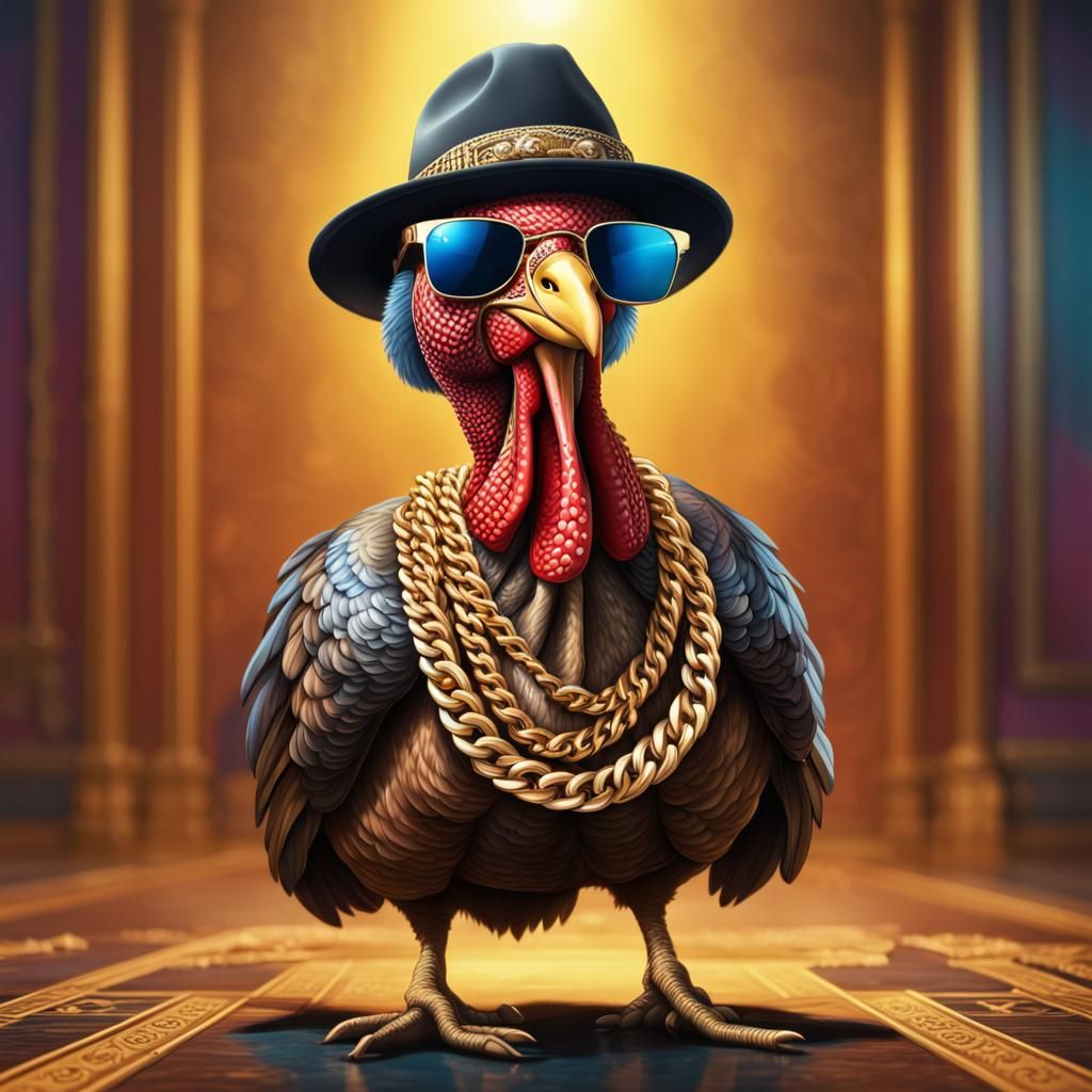 Gangster Turkey in Splash Art Style