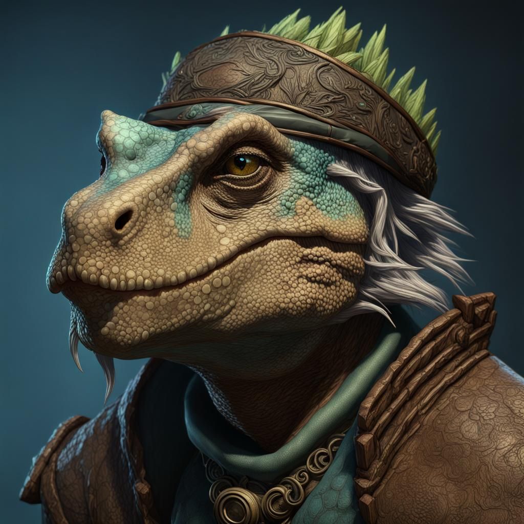 Old Grizzled Lizardfolk Druid