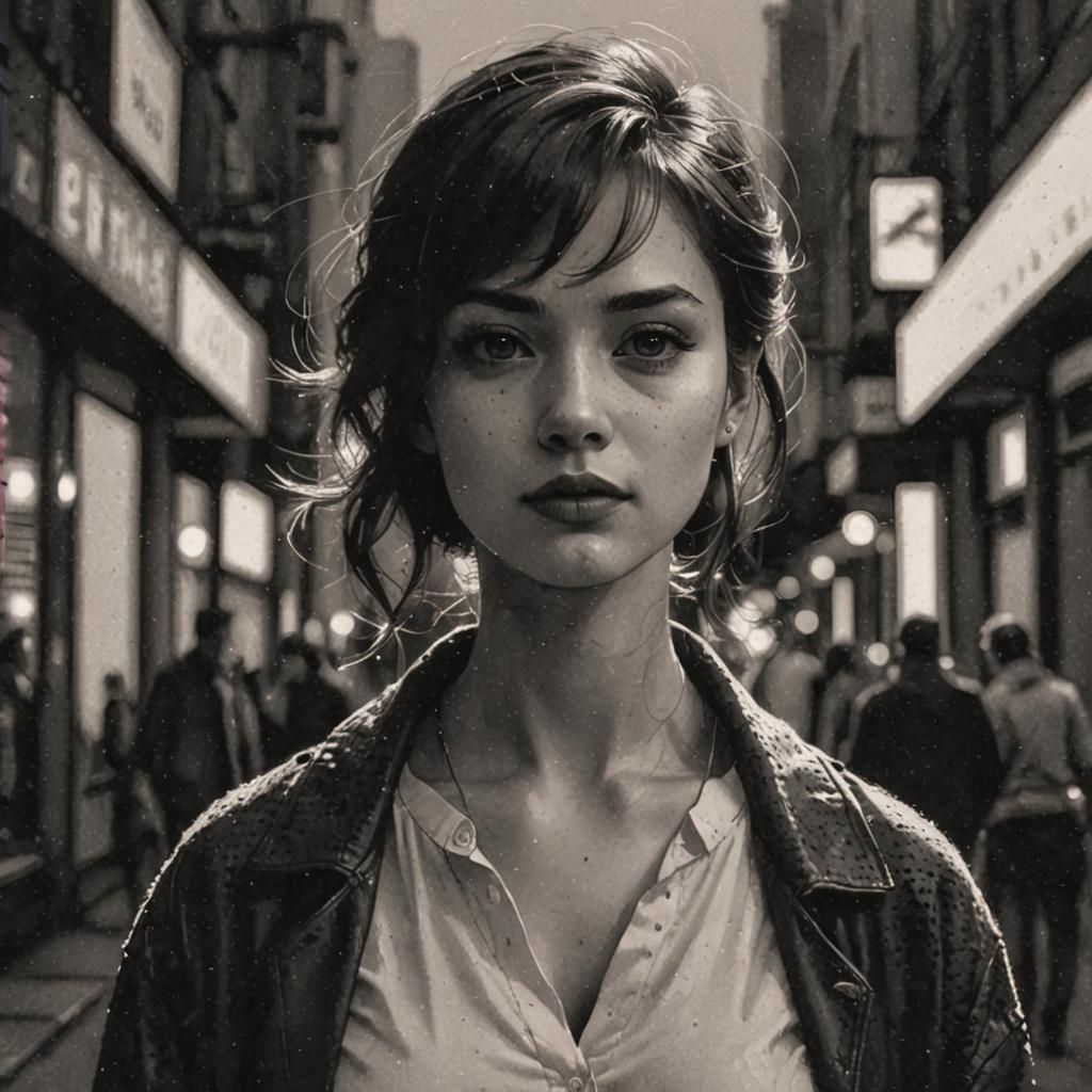 Screentone Woman Portrait