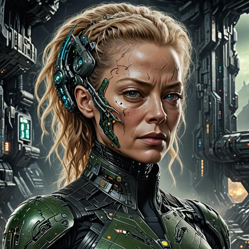 Seven of Nine Borg Portrait: Digital Matte Painting