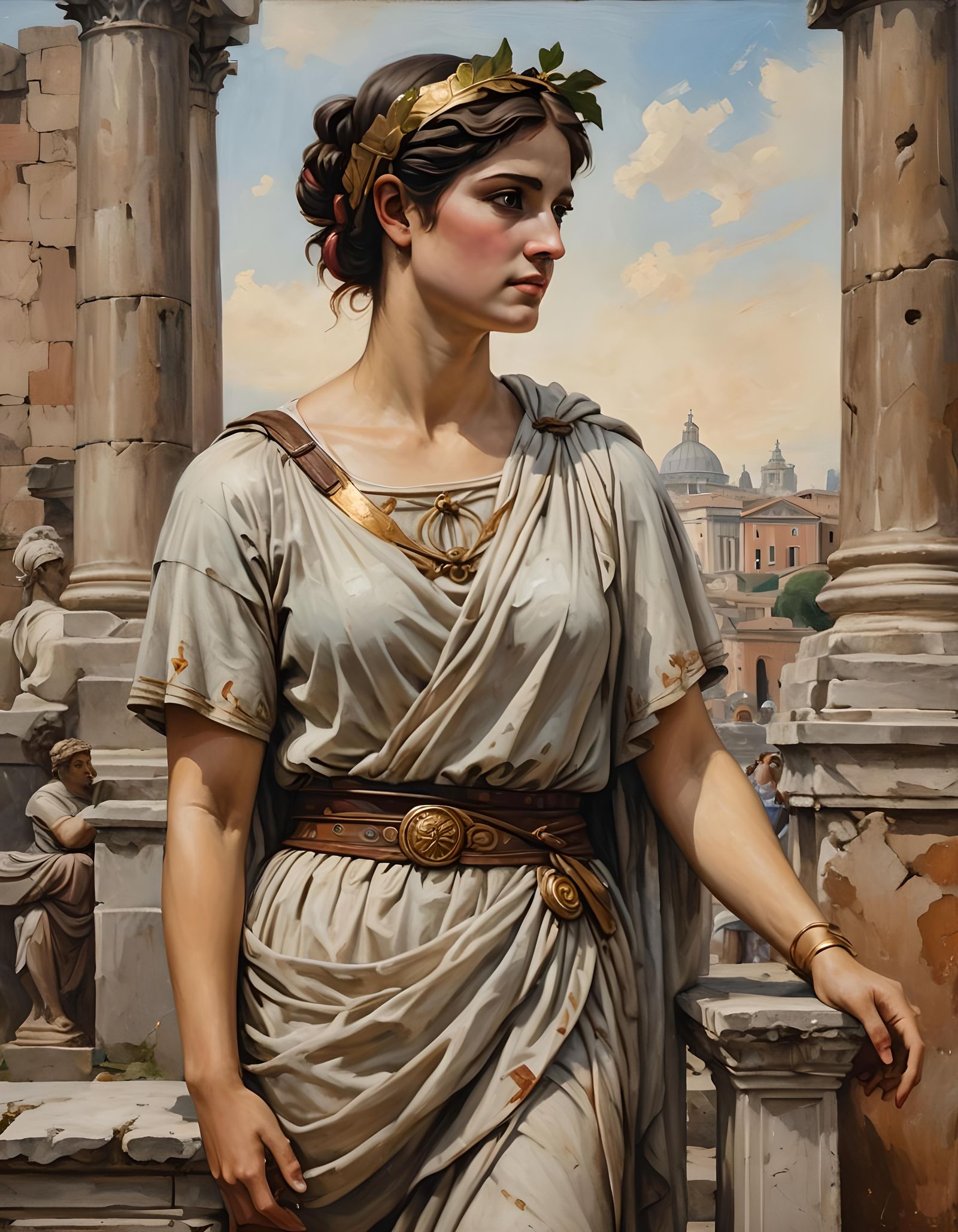 Young Roman Woman Portrait in Ancient Rome