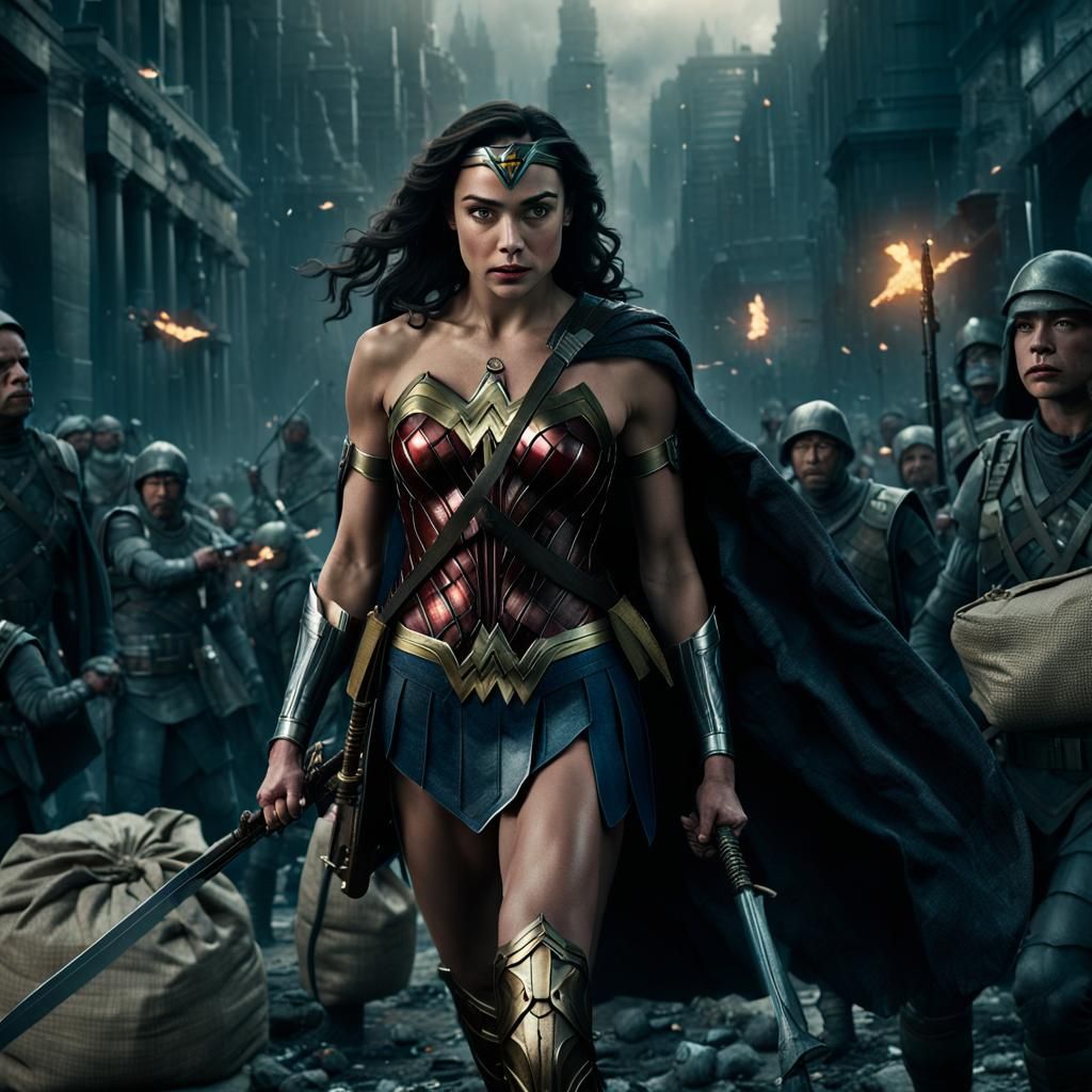 Wonder Woman Bank Heist: Hyperdetailed Digital Art