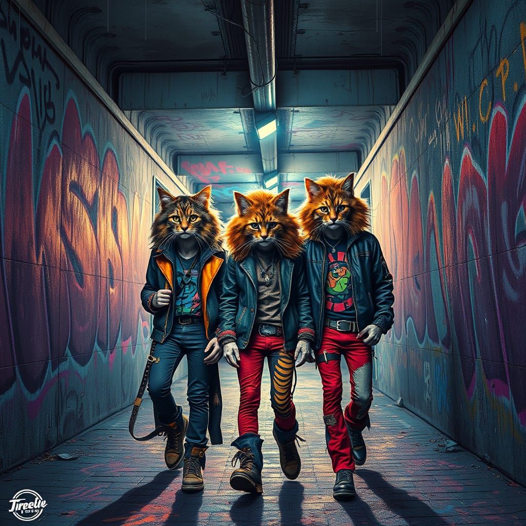 Retro 1970s Punk Rock Alley Cats