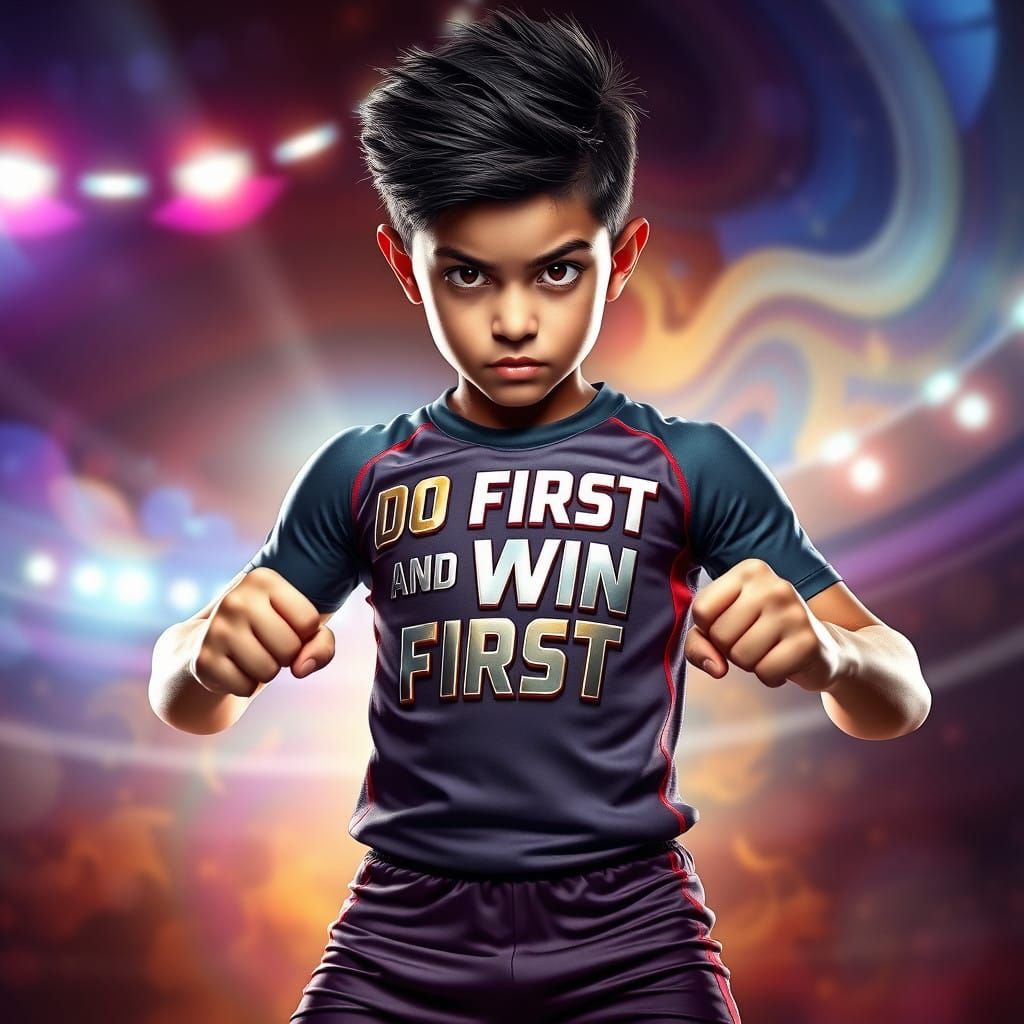 Fierce Athlete in Futuristic Sports Gear