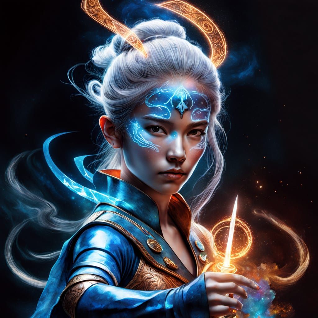 Ethereal Holy Knight Wields Cosmic Sword