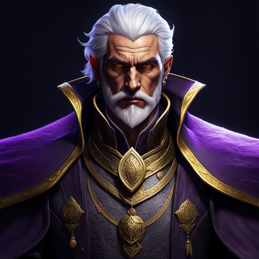 Fallen Aasimar Vampire Warlock in Dark Fantasy Style