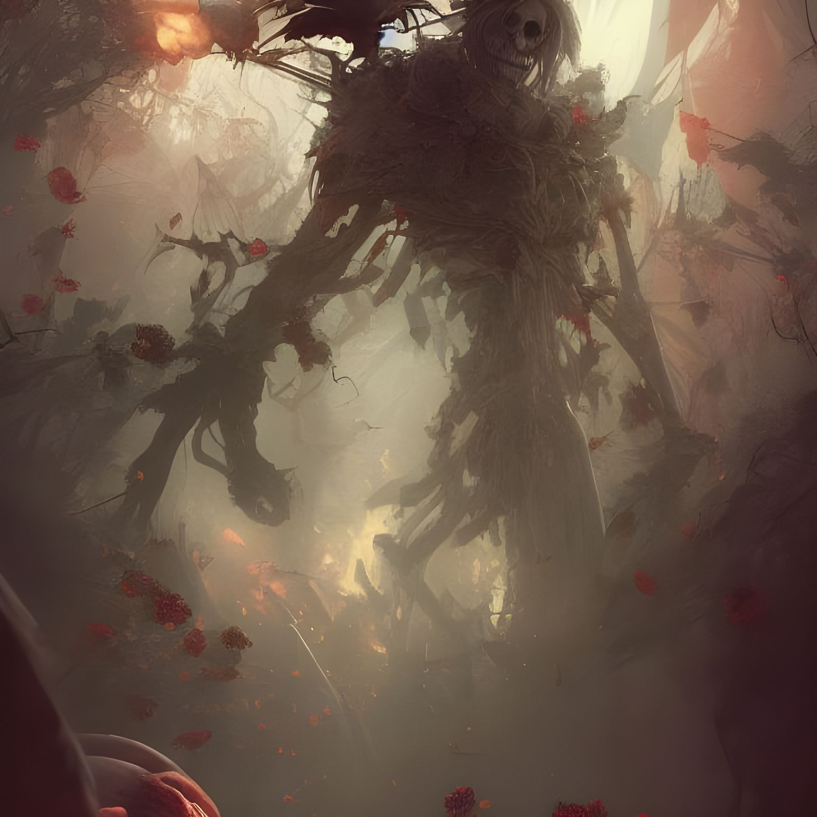 Sinister Pumpkin King Dark Fantasy Concept Art