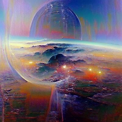 Hazy Cosmic Trance Oil Painting by Gurney