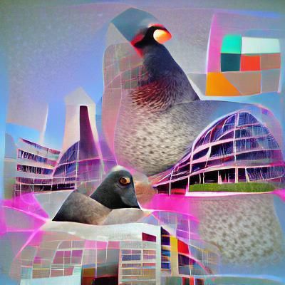 Abstract Modern Pigeon in Futuristic Style