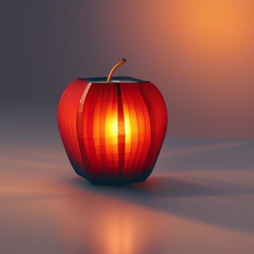 Anime Style Apple Paper Lantern Digital Art