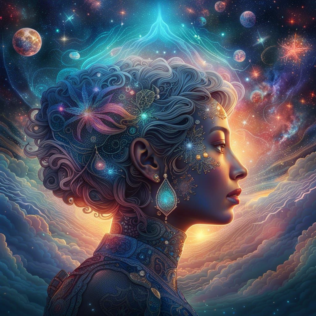 Astral Lucy in the Sky Holographic Illustration