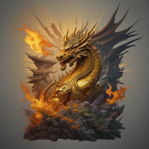 Chinese Emperor in Dragon Robe: Hyperdetailed Portrait