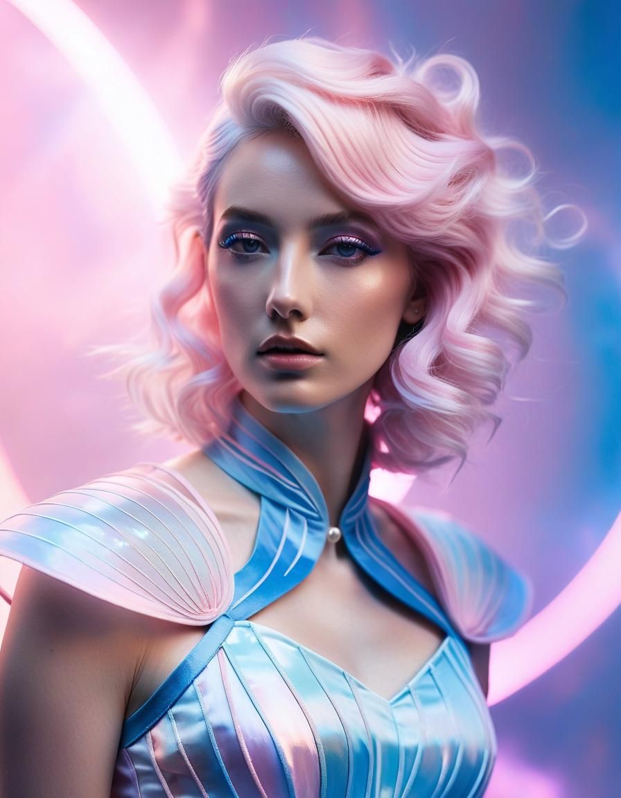 Ethereal E-Girl Cosplay Portrait in Art Nouveau Style