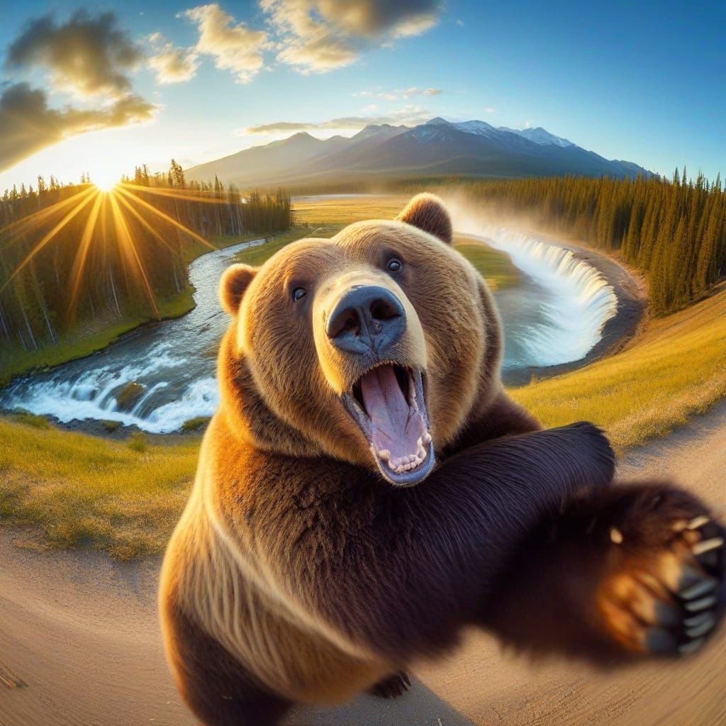 Grizzly Bear Hug in Yellowstone: Wildlife Photography