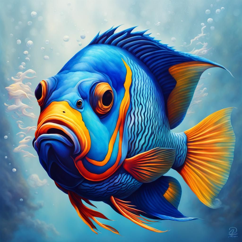 Vibrant Tropical Fish in Clear Blue Ocean