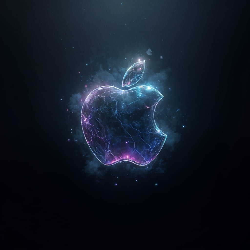Ethereal Dark Gradient Fantasy with Apple Logo