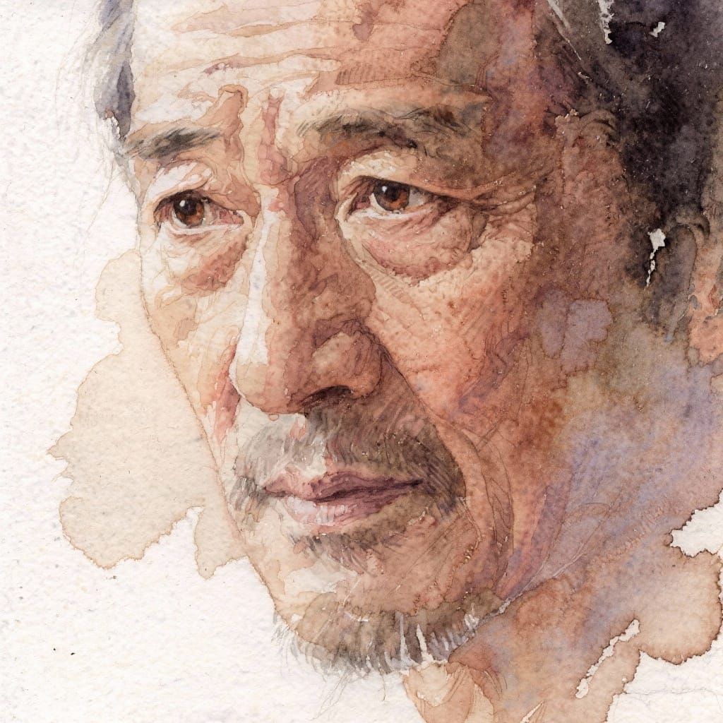 Resilient Human Portrait in Watercolor Style