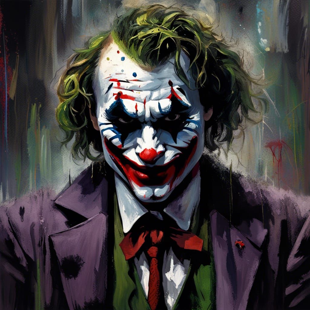 Creepy Gothic Joker: An Impressionist Horror Masterpiece