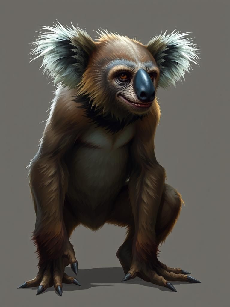 Orangutan and Koala Hybrid Creature Concept Art