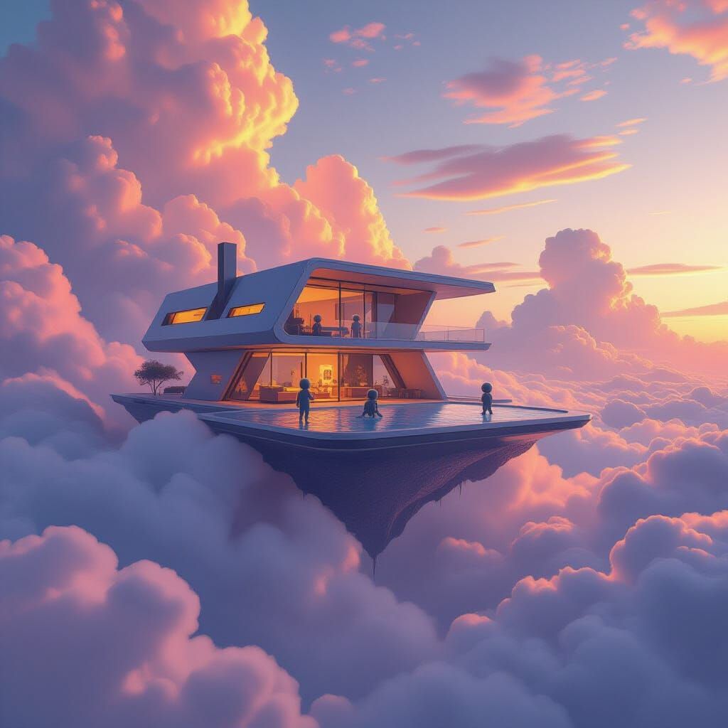 Floating House Inhabited by Mischievous Aliens