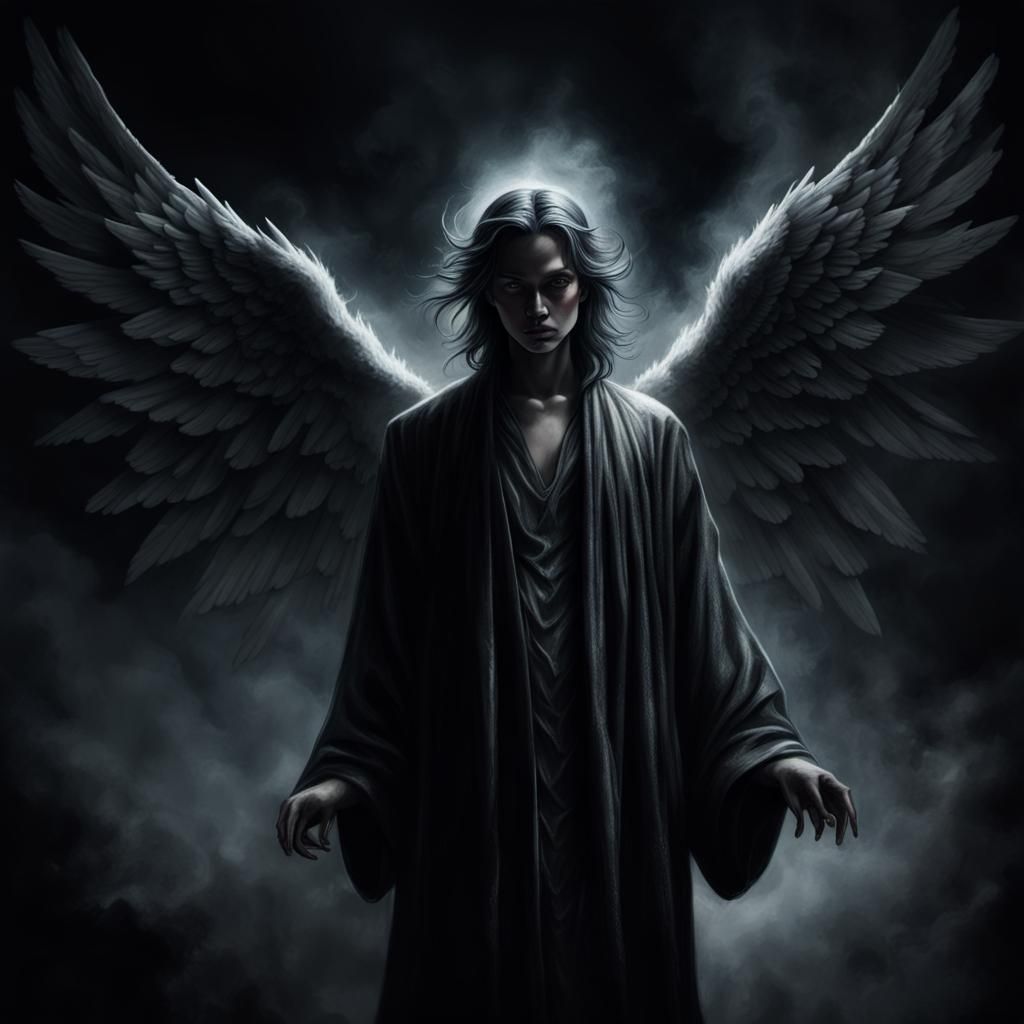 Vassago, Angel of the Abyss in Dark Fantasy Style