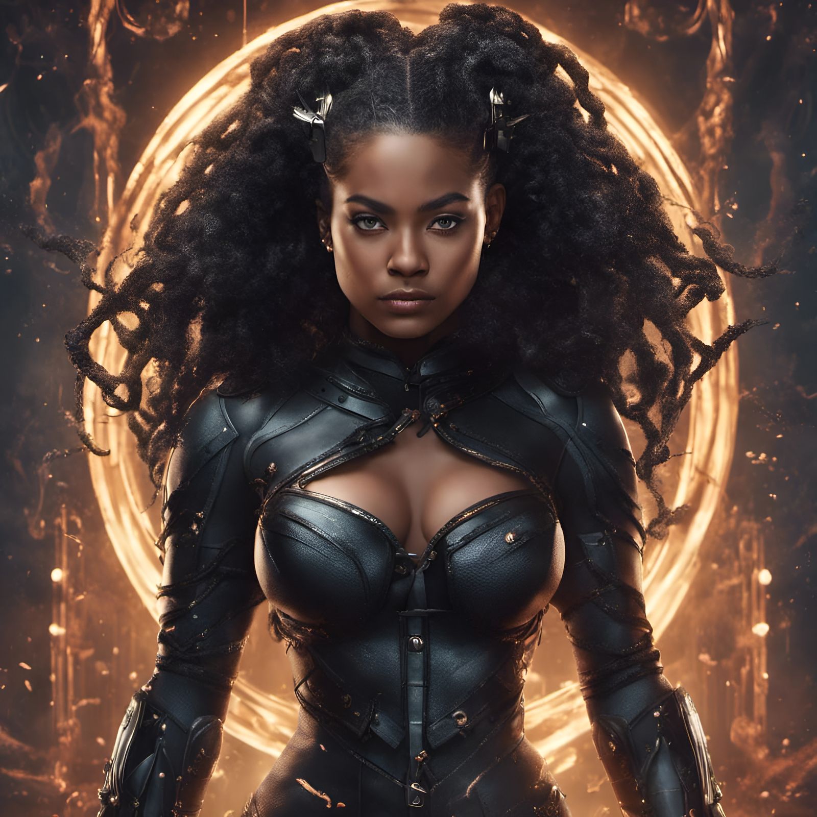 Dominican Superheroine in Detailed Matte Painting
