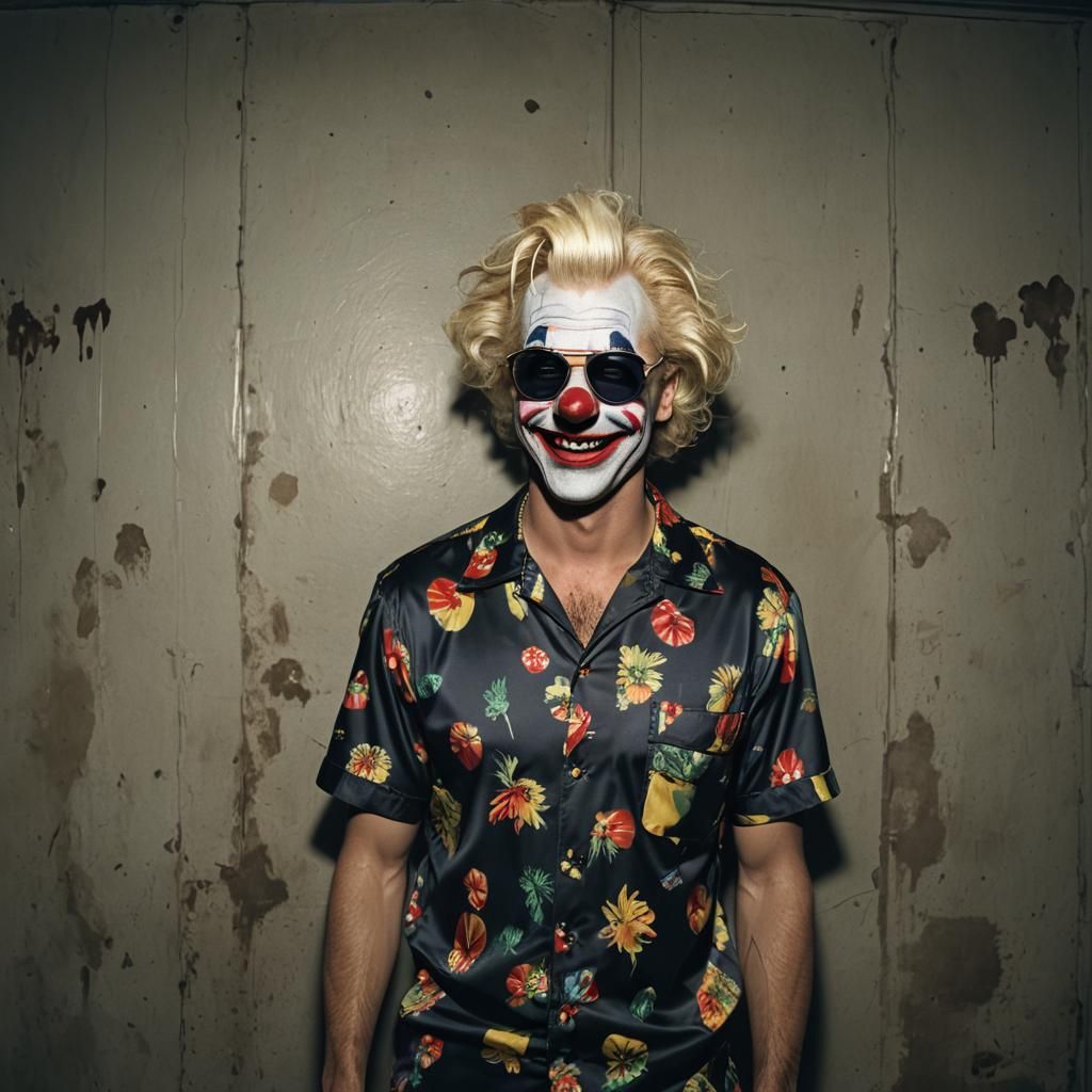 Evil Clown Mobster in Dark Room, Cinematic Style