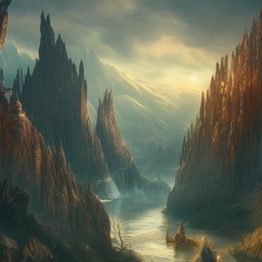 Cinematic Fantasy Landscape in Detailed Matte Painting