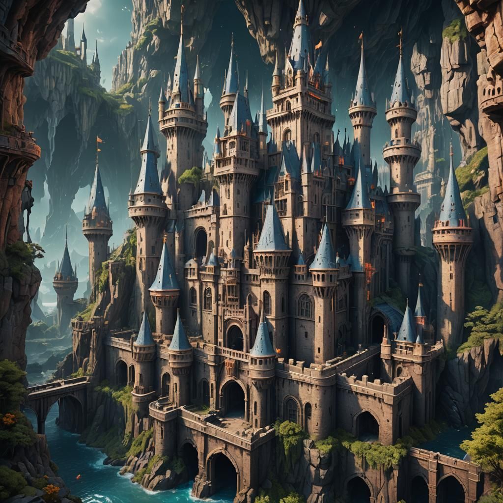 Digital Castle in Cyberspace: Detailed Matte Painting