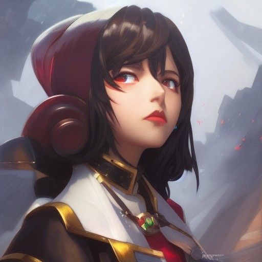Megumin in Warhammer 40000: Hyperdetailed Portrait