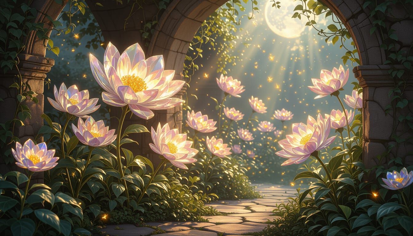 Crystal Flowers in Enchanted Garden