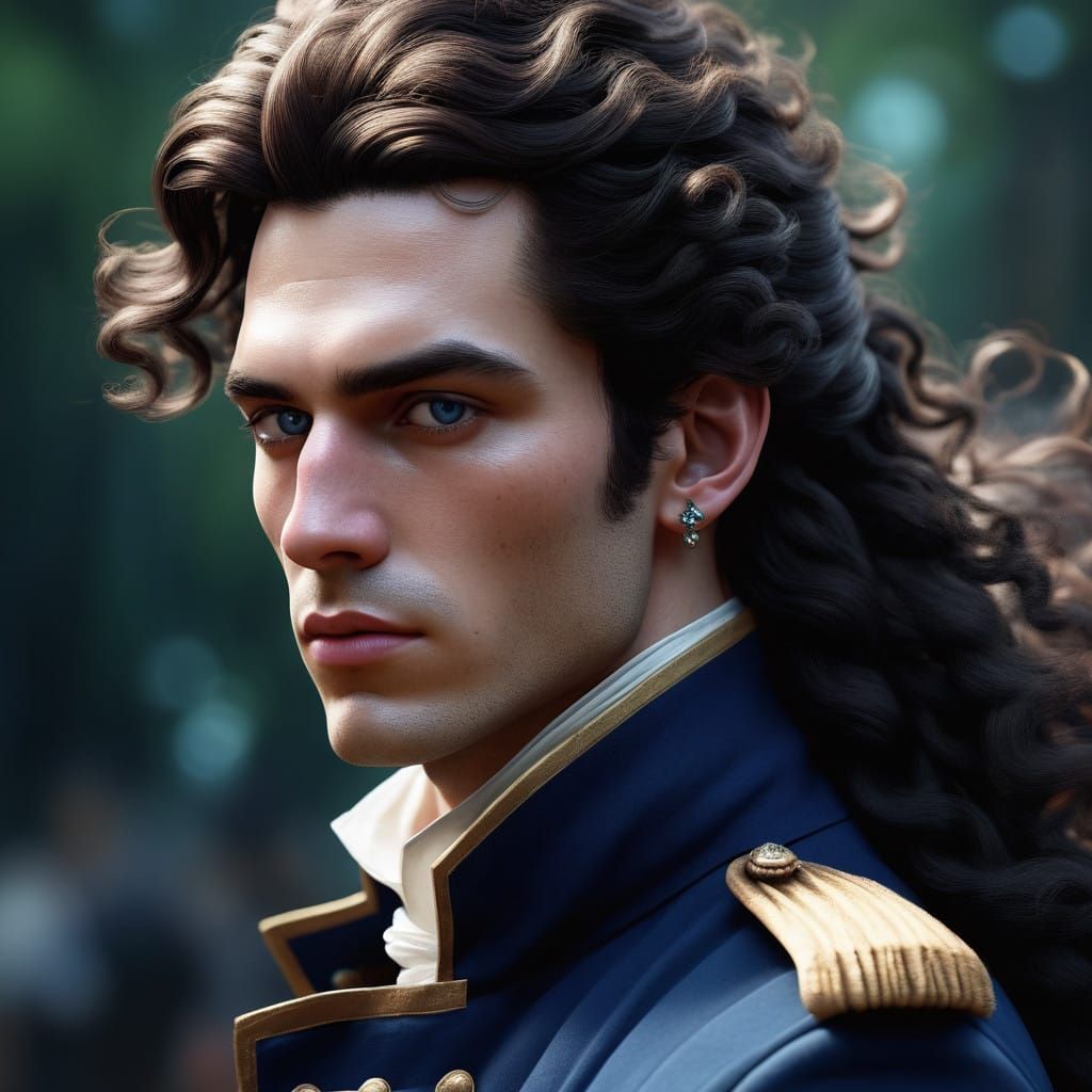 Feminine Saint-Just in 18th Century Revolutionary Blue Unifo...