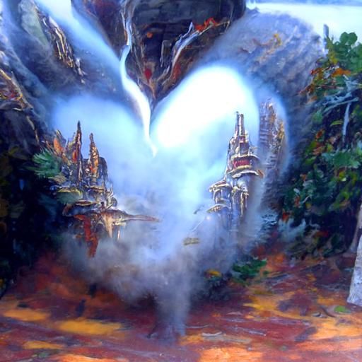 Ethereal Fantasy Landscape in Kinkade Style