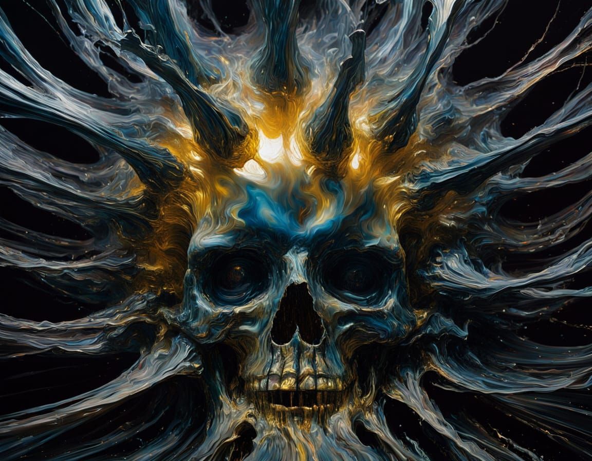 Crumpled Steelwool Pressured Linewaves Shiny Tenebrism