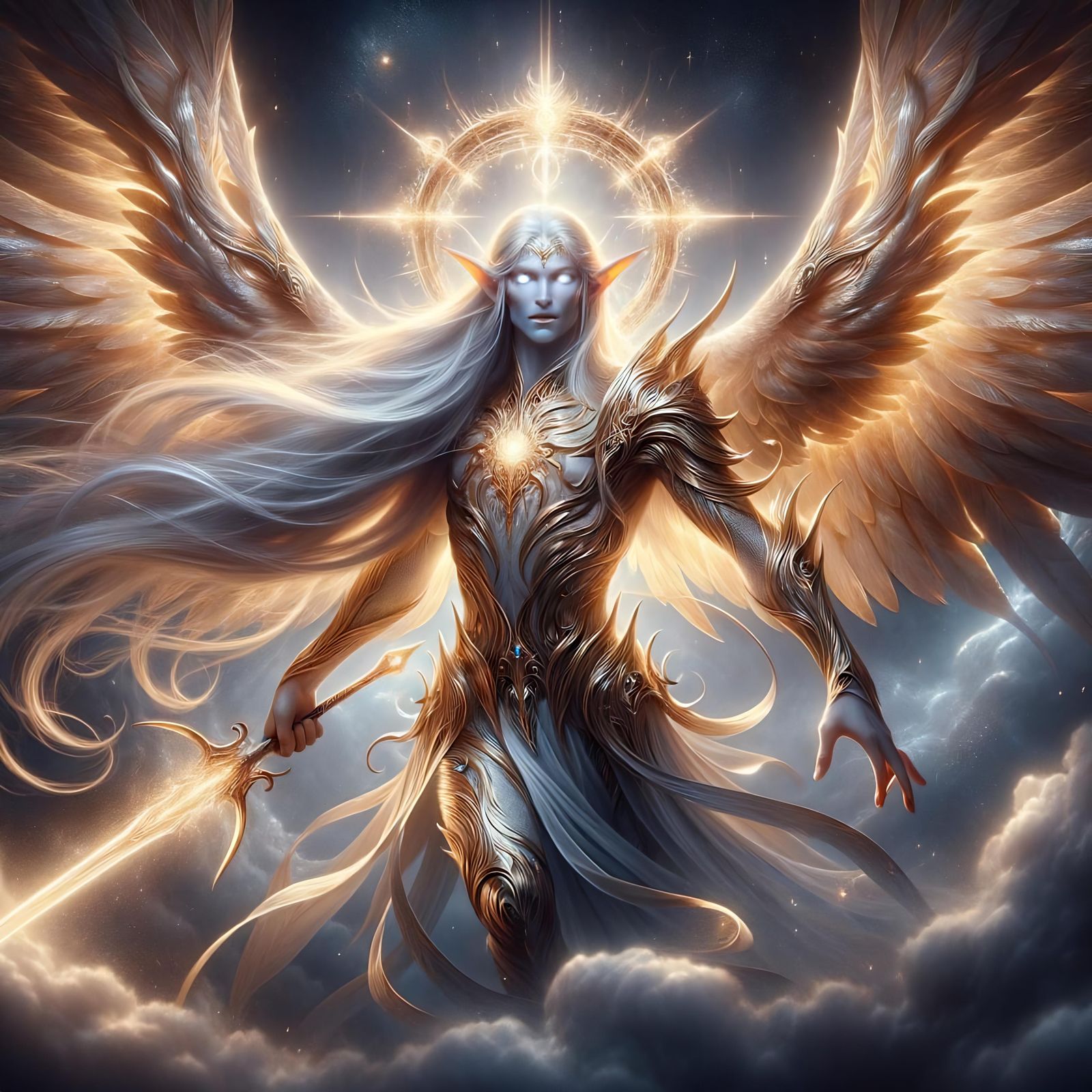 Radiant Ghaele Celestial Warrior in Ethereal Armor