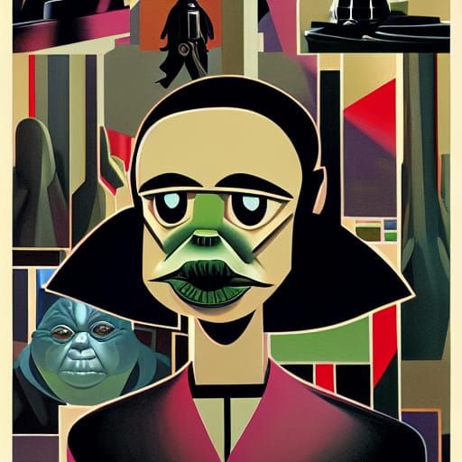 Pop Art Mashup: Darth Yoda Mickey Terminator Portrait