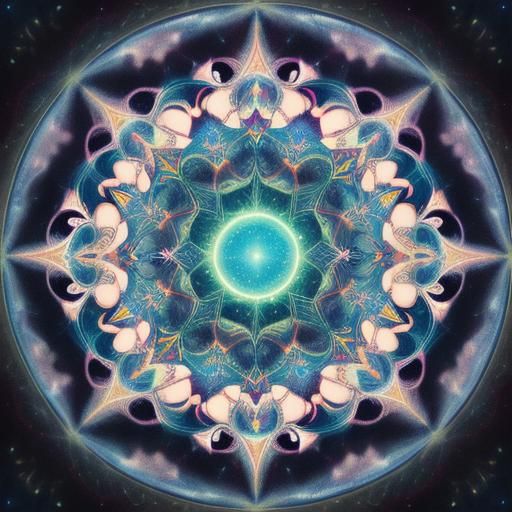 Celestial Being with Mandala in Visionary Style