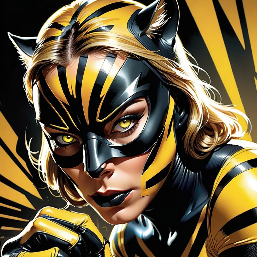 Dynamic Comic Book Illustration of Female Wolverine