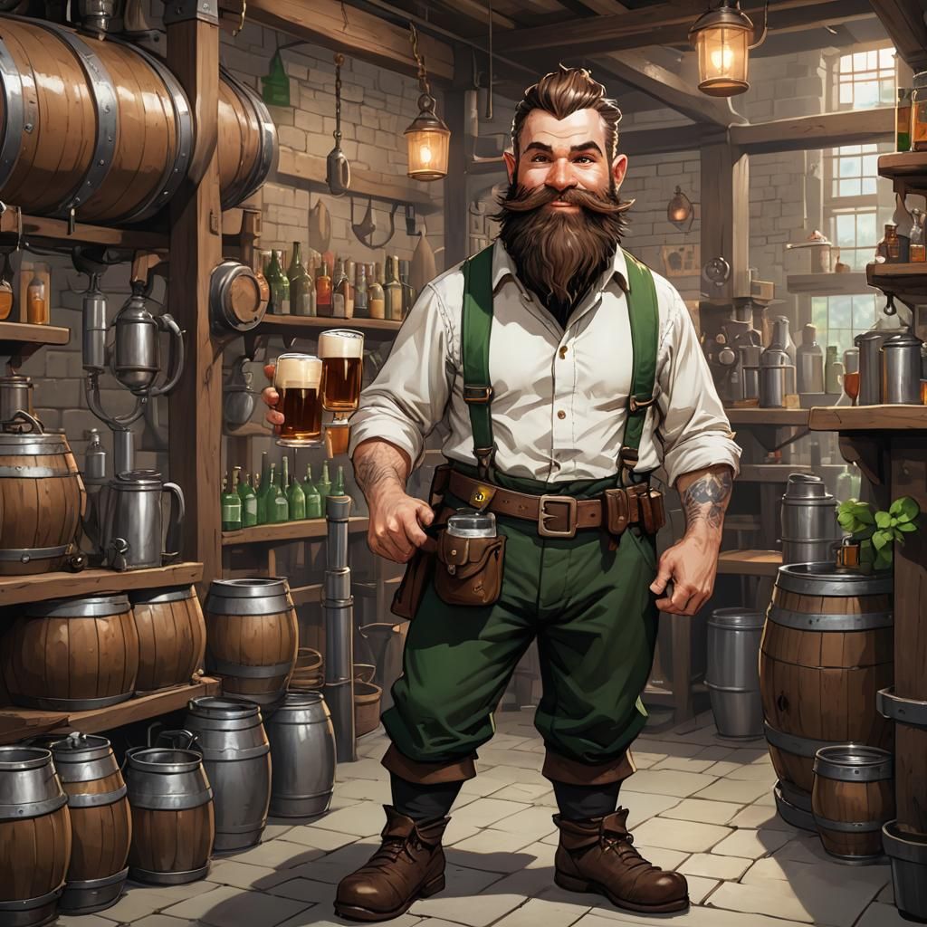 Gnome Brewer in Fantasy Brewery