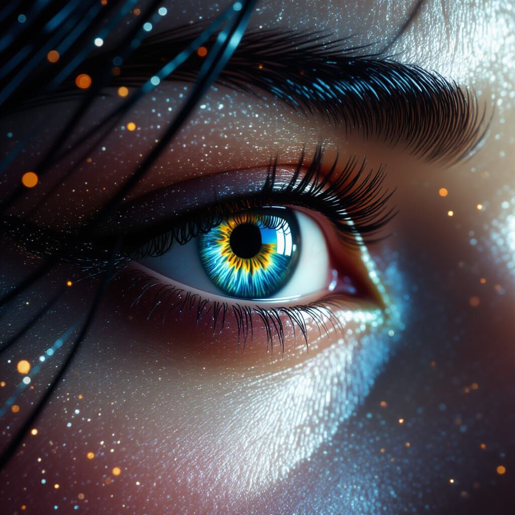 Dramatic Eye Portrait with Cinematic Lighting